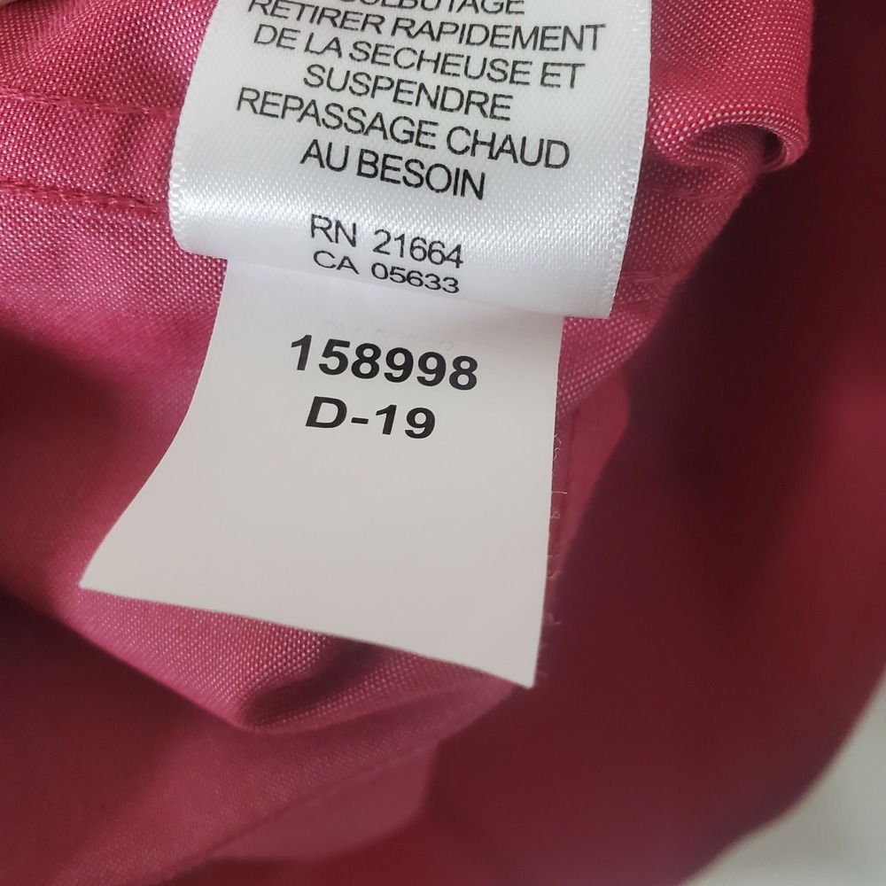 Foxcroft Women's Heritage Non-Iron Cotton Shirt Shaped Fit Pink Red 12P Petite - Picture 4 of 10